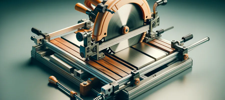 Fuehrungsschienen und Anschlaege fuer praezise Kreissaege-Gehrungen