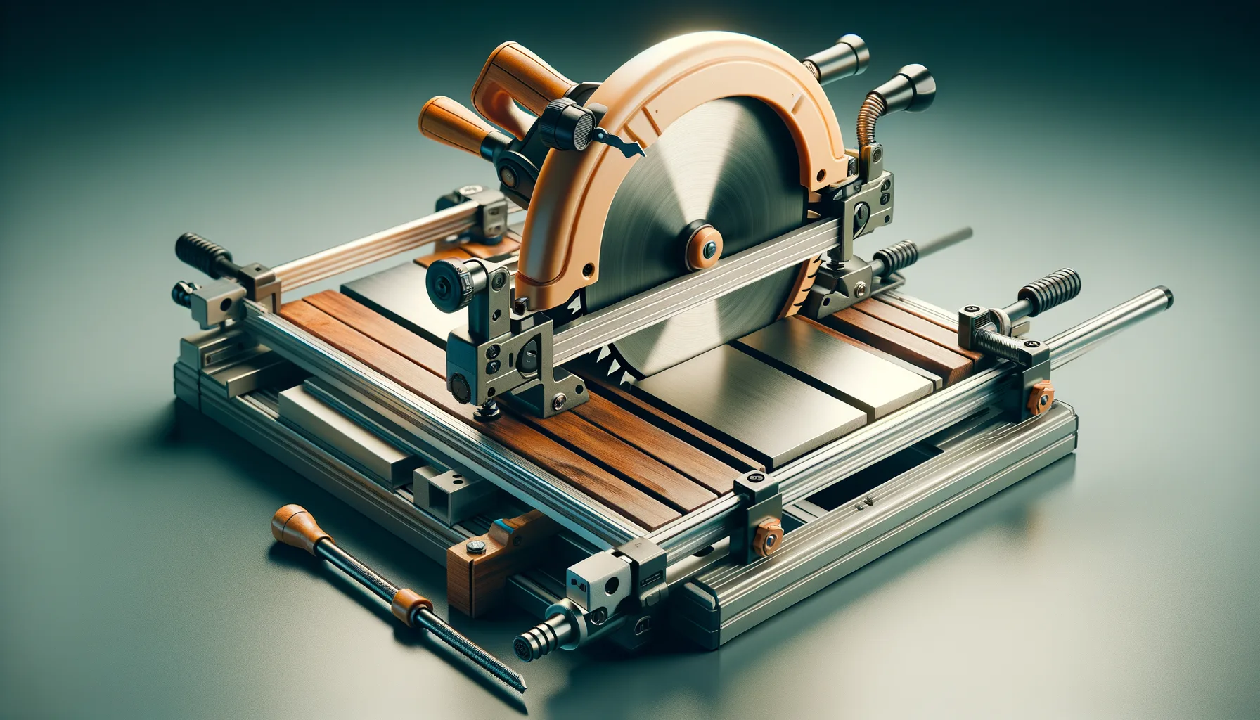 Fuehrungsschienen und Anschlaege fuer praezise Kreissaege-Gehrungen